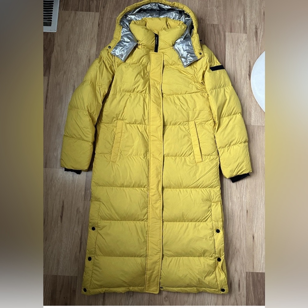 SANCTUARY | Women’s Down-Filled Long Coat | Yellow | Small | Warm | Comfy